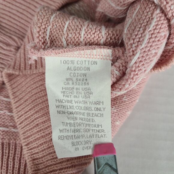 Vintage Frankenmuth Woolen Mill Sweater Small Pink Heart Fair Isle Cottagecore - Picture 8 of 12